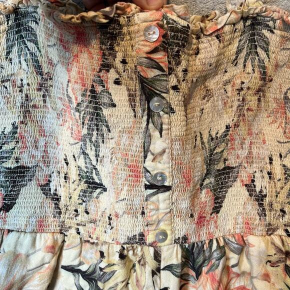 Greylin Size Medium Faith‎ Smock Culotte Jumpsuit Floral Light Yellow Women's - Picture 6 of 9